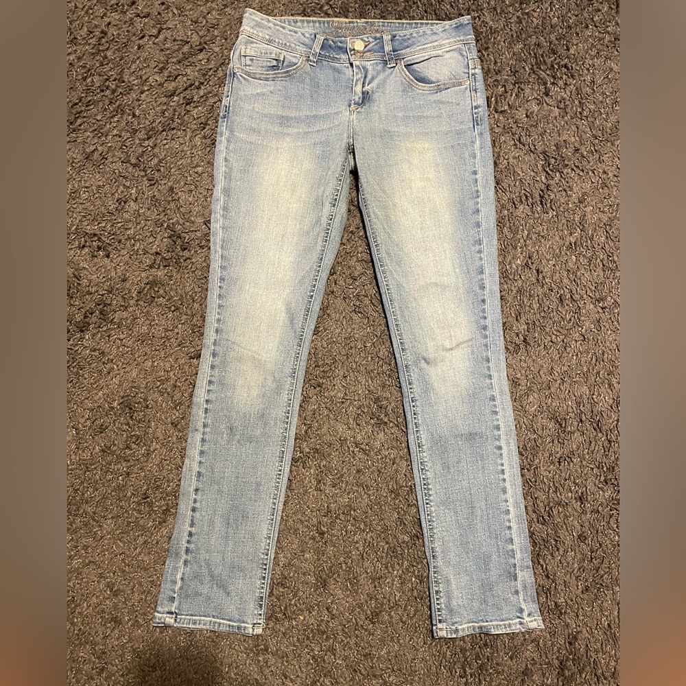 Delia’s Jayden Denim Jeans Women's 7/8 Blue Mid Rise Skinny Ankle Cotton Blend